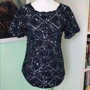 J. Crew Blue Eyelet Blouse